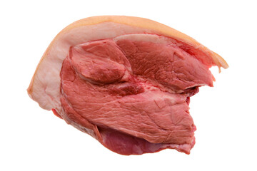 Raw fresh pork shoulder joint meat isolated on white