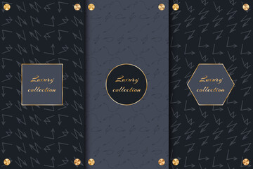 Set of luxury patterns with arrows