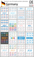 German vertical pocket calendar for 2021