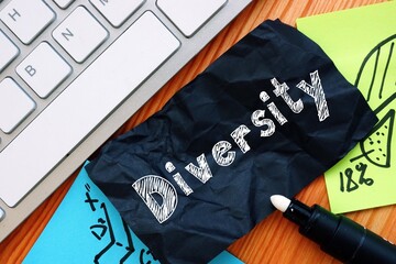 Business concept about Diversity with sign on the piece of paper.