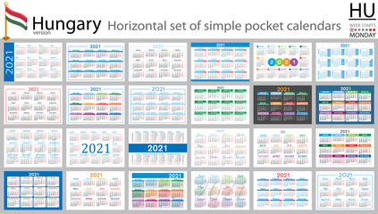Hungarian horizontal pocket calendar for 2021