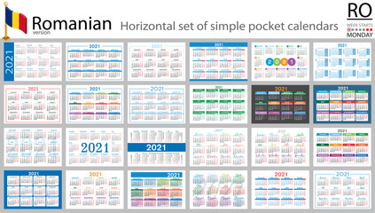 Romanian horizontal pocket calendar for 2021
