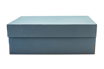 Gray clardboard box isolated on white background in clouding cliping path.