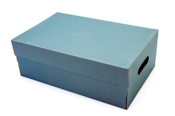 Gray clardboard box isolated on white background in clouding cliping path.