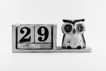 Date number with owl without month 29