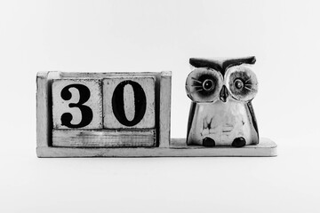 Date number with owl without month 30