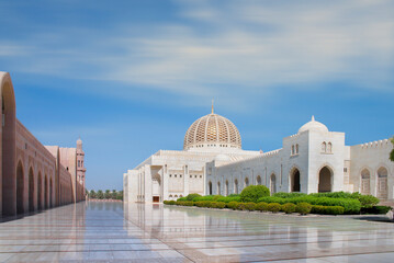 Sultan Qaboos Grand Mosque is the main mosque in the Sultanate of Oman, located in the capital city of Muscat.