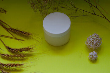 white jar of cosmetic