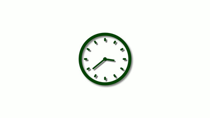 3d green 3d clock isolated on white background,New clock icon
