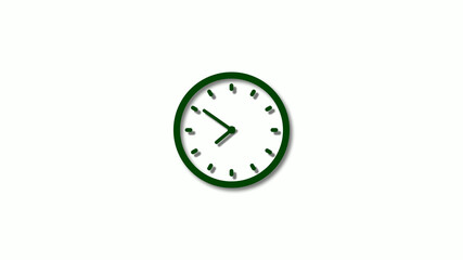 3d green dark clock icon,green clock,counting down 3d green dark clock icon