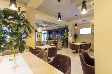 Empty new hotel restaurant interior