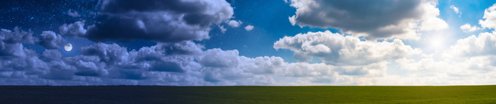 Field & sky between day and night