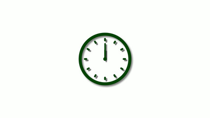 3d green dark clock icon,green clock,counting down 3d green dark clock icon