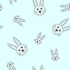 Wrapping paper - Seamless pattern of symbols rabbit for vector graphic design