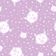 Wrapping paper - Seamless pattern of symbols cat for vector graphic design