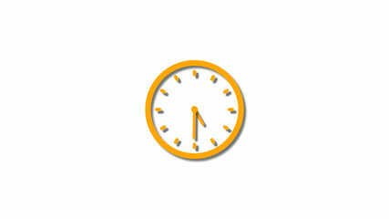 Orange color 3d clock icon,orange counting down 3d clock icon on white background