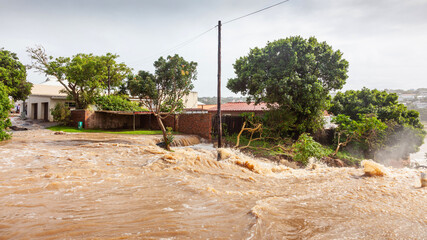 Flood in Bushmans River in South Africa - 354264415