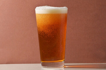 Closeup Pint Of Beer with Bubbles