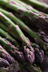 Fresh asparagus on the table, close-up