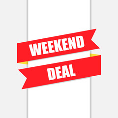 Vector Weekend Deal Ribbon Label