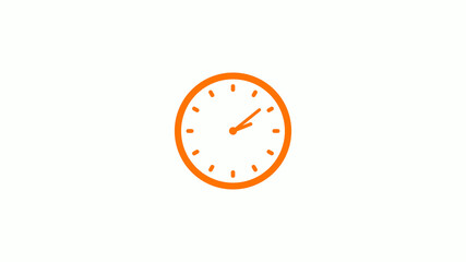 New orange clock icon,Counting down clock isolated on white background