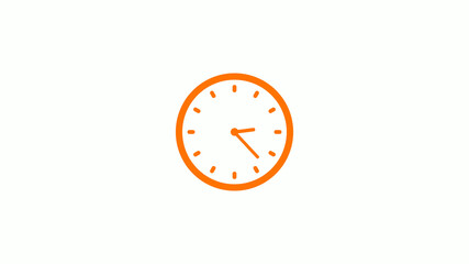 New orange clock icon,Counting down clock isolated on white background