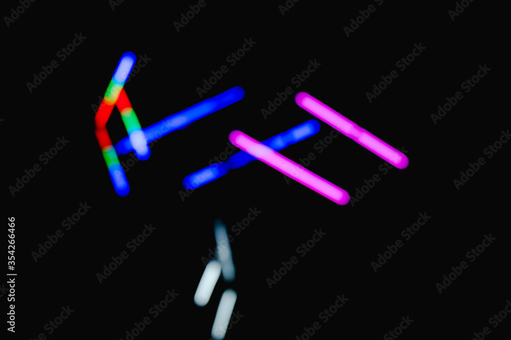 Poster long exposure abstract background of night light. light trails lines in motion made from lighting ef