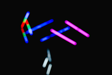 Long Exposure Abstract background of night light. Light trails lines in motion made from lighting effect.