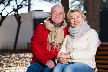 Fototapeta premium Mature couple sitting in park