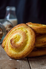 Homemade chocolate croissant