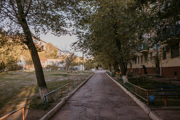small city yard in Russia