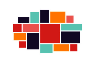 Moodboard collage frame mockup. Mosaic mood board grid, colorful montage boarder for branding presentation. Creative vector illustration