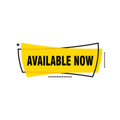 Available now label, badge, seal or burst flat vector icon for apps and websites