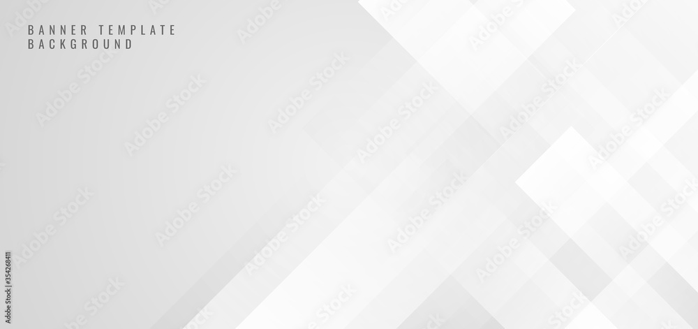 Poster banner web template abstract white square shape with futuristic concept background
