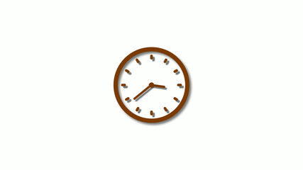 New orange dark color 3d clock animation,clock icon,12 hours clock icon