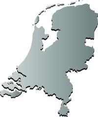 Netherlands map in gray on a white background. Vector illustration