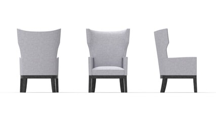 Fototapeta premium 3D rendering of a high chair armchair interior product seat