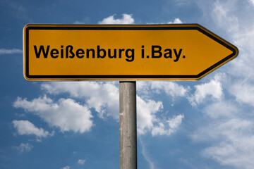Obraz premium Wegweiser Weißenburg in Bayern