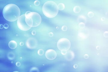   bubbles in the blue water
