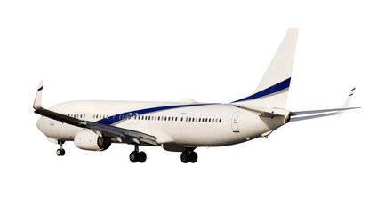 Obraz premium Commercial passenger airliner isolated on white