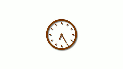 New orange dark color 3d clock animation,clock icon,12 hours clock icon