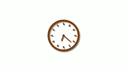 New orange dark color 3d clock animation,clock icon,12 hours clock icon