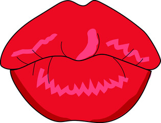 red juicy lips kiss smile