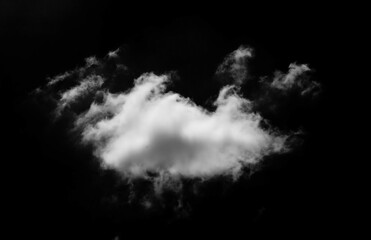 white cloud on a black background