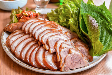 Korea Style Pig Trotter Slice On The Plate