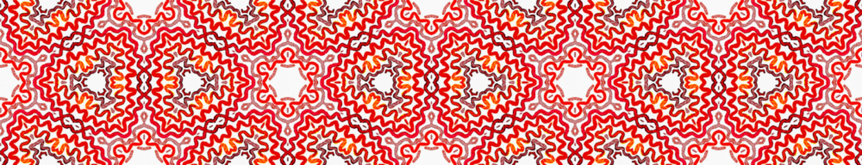 Wine red Seamless Border Scroll. Geometric Waterco