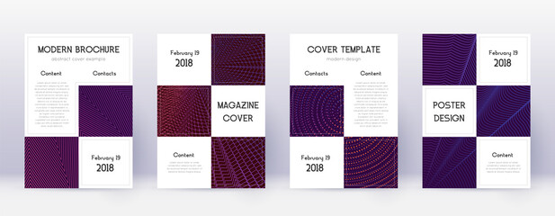 Business brochure design template set. Violet abst