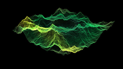 Futuristic Holographic Terrain environment, geomorphology, topography and digital data telemetry...
