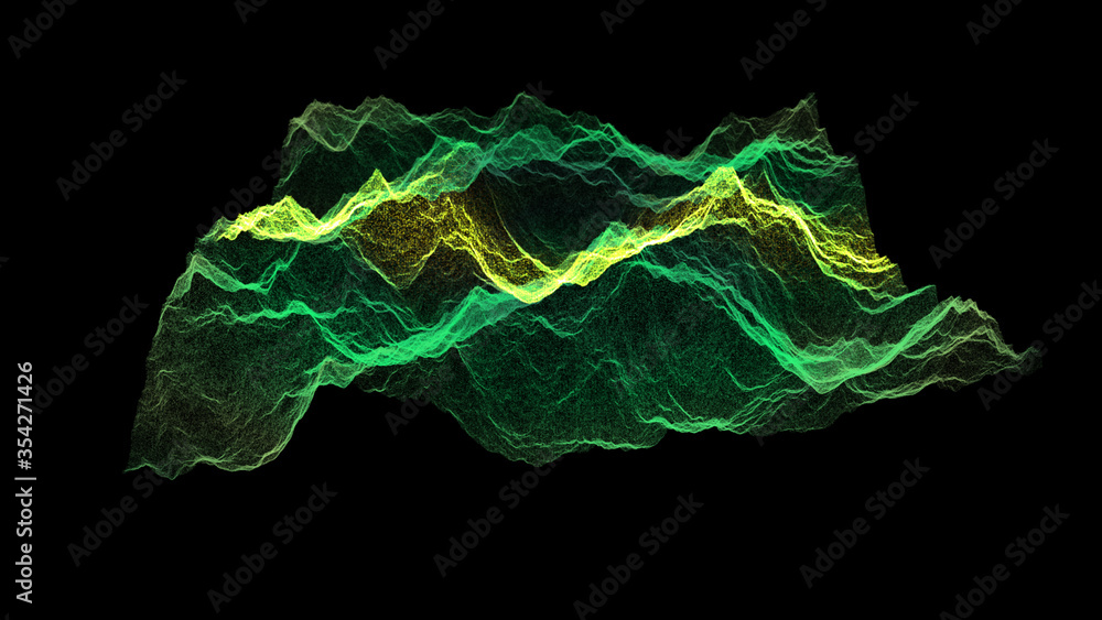 Poster Futuristic Holographic Terrain environment, geomorphology, topography and digital data telemetry information display motion graphic user interface head up display screen