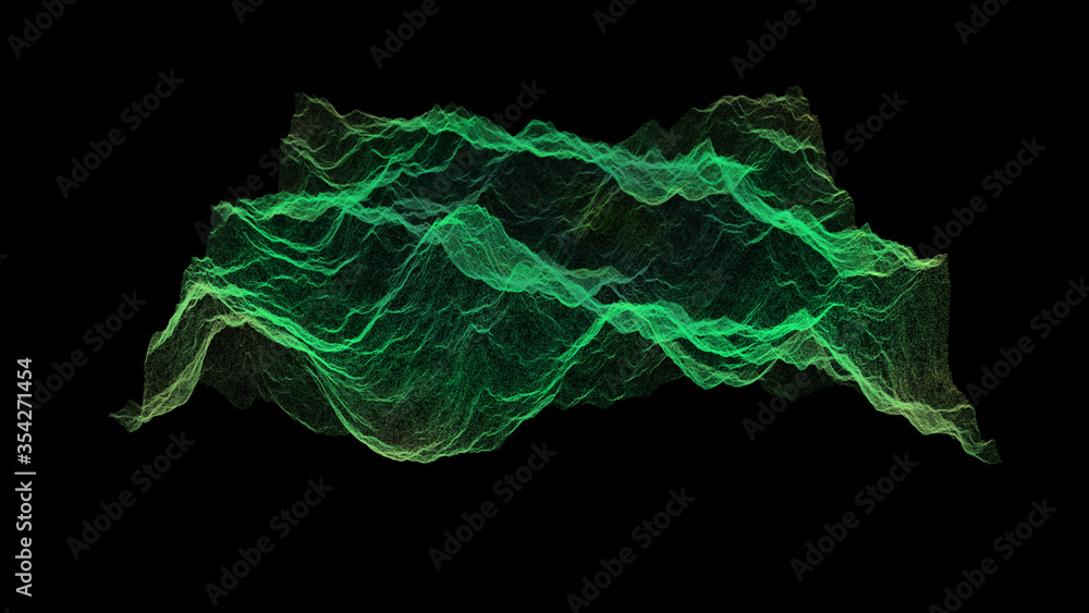 Poster Futuristic Holographic Terrain environment, geomorphology, topography and digital data telemetry information display motion graphic user interface head up display screen